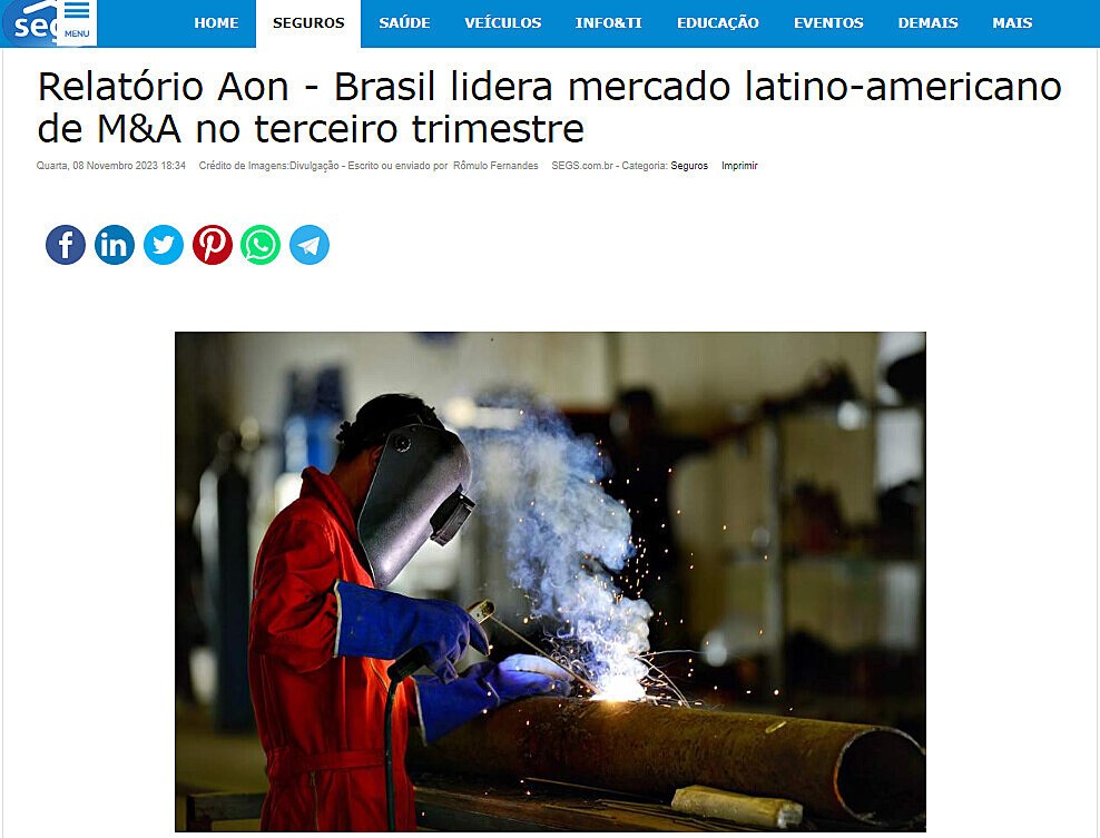 Relatrio Aon - Brasil lidera mercado latino-americano de M&A no terceiro trimestre